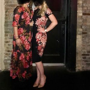 Black & Red Express Dress with Lace